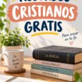 Une sélection de ressources chrétiennes gratuites sur un bureau inspirant, favorisant la réflexion spirituelle.