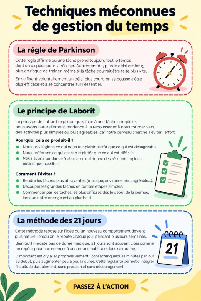 Femme réfléchissant à la gestion de son temps avec des notes et un emploi du temps
