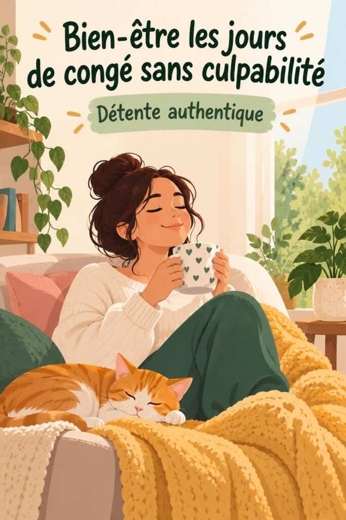 Femme se relaxant dans un coin bien-être chez elle, en toute tranquillité.