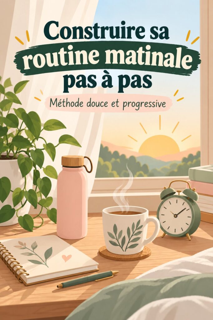 Femme souriante profitant d'une routine matinale sereine avec une tasse de thé