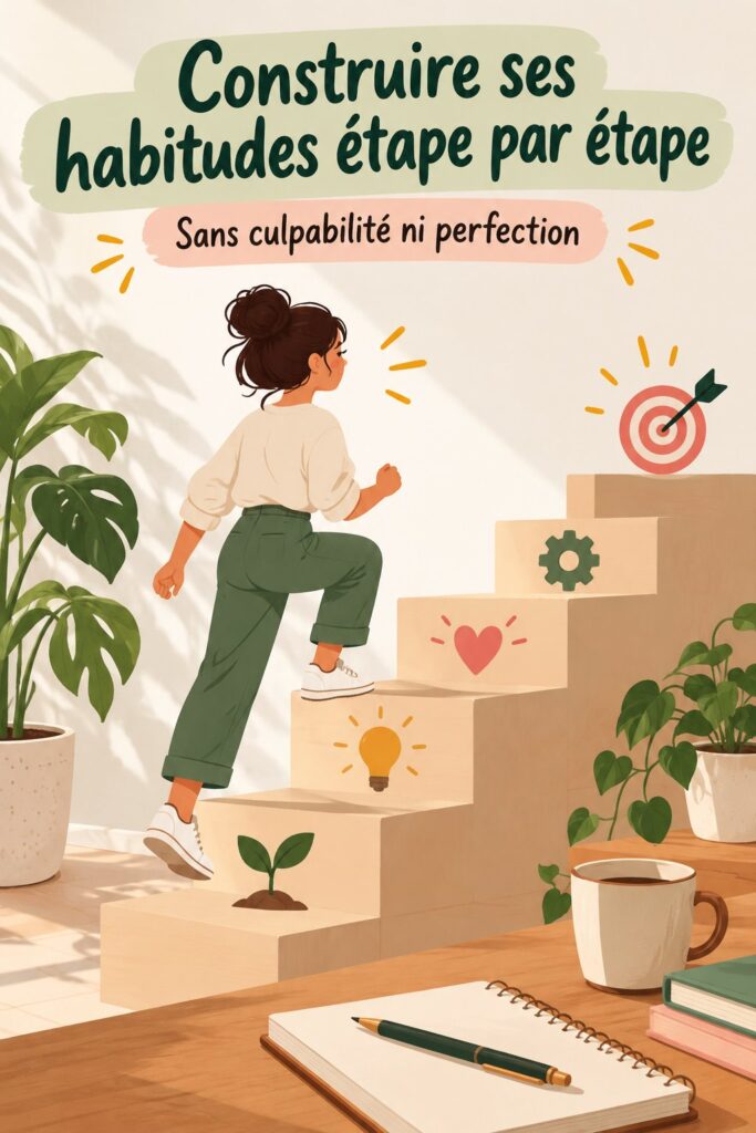 Femme prenant des notes pour construire ses habitudes