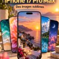 Fond d'écran apaisant représentant de douces fleurs sur un iPhone 17 Pro Max.