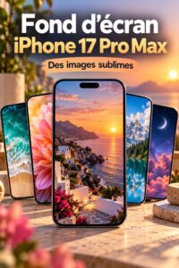 Fond d'écran apaisant représentant de douces fleurs sur un iPhone 17 Pro Max.