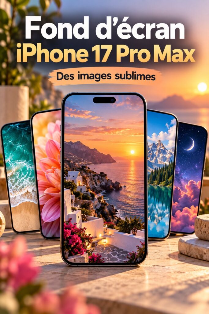 Fond d'écran apaisant représentant de douces fleurs sur un iPhone 17 Pro Max.