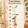 Femme inspirée, prenant un moment pour méditer le matin, alignant sa journée selon ses valeurs.