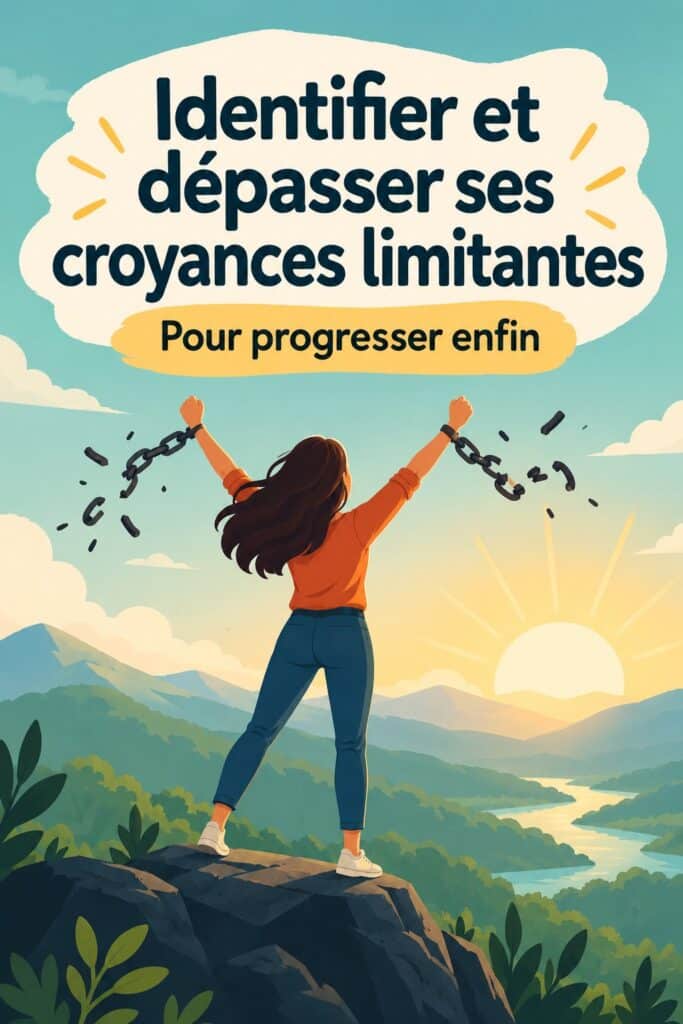Femme réfléchissant à ses croyances et à son développement personnel.