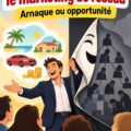 Femme dynamique discuter autour d'une table de marketing de réseau