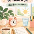 Femme souriante en train de suivre sa routine matinale productive entre 7h30 et 9h