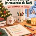 Femme organisant son emploi du temps d'étude pendant les vacances de Noël.
