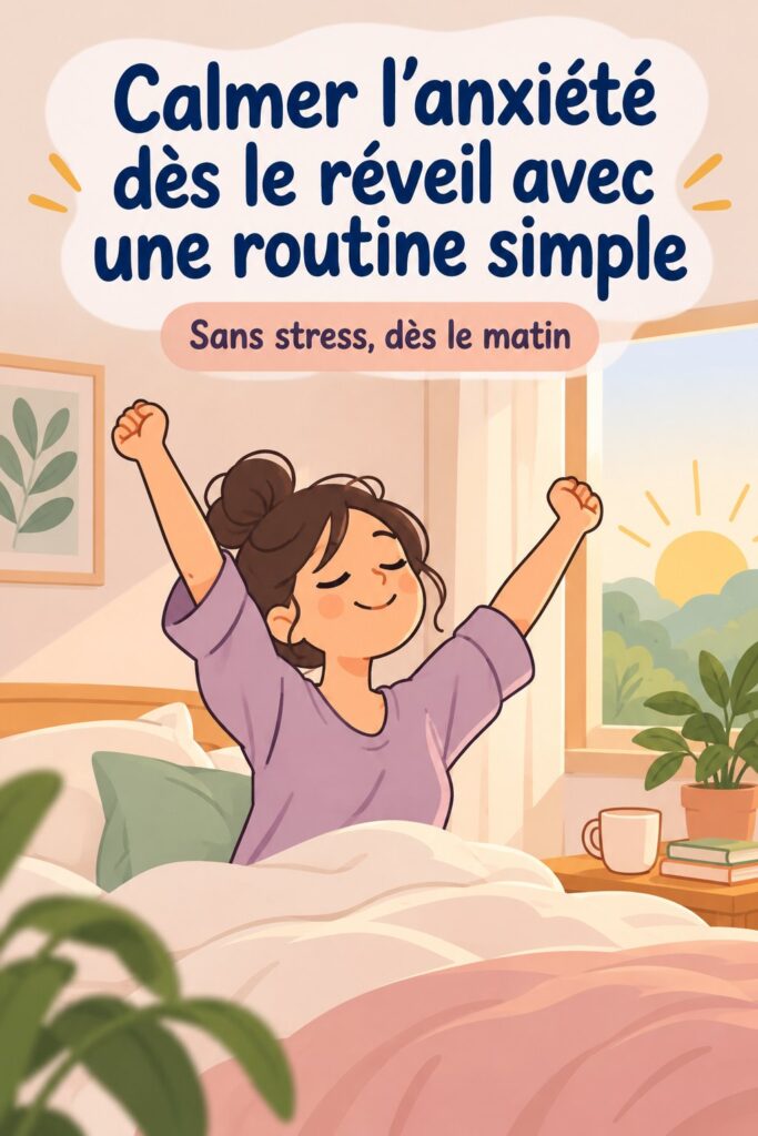 Femme sereine pratiquant une routine matinale relaxante dans son salon.
