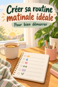 Femme méditant le matin, prenant un moment pour elle dans un environnement serein pour une routine matinale.