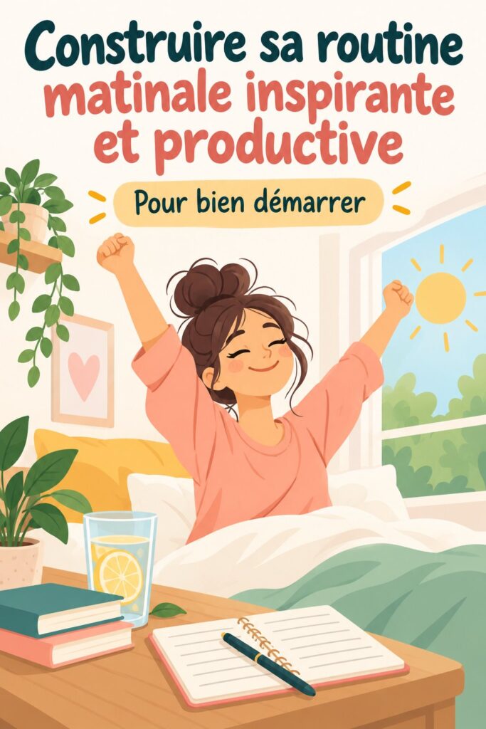 Femme souriante en train de déguster une tasse de thé dans un cadre matinal paisible, symbolisant une routine matinale inspirante.