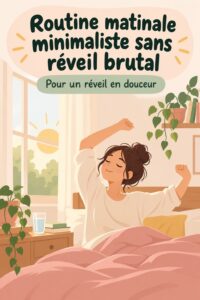 Femme pratiquant une routine matinale sereine dans son salon