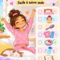 Fille souriante préparant sa routine matinale avec enthousiasme