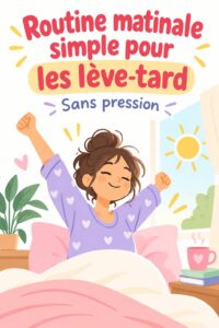 Image d'une femme relaxée en train de profiter d'une routine matinale simple avec une tasse de thé