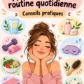 Image d'une femme souriante, mettant en avant une routine quotidienne de beauté pour un glow up